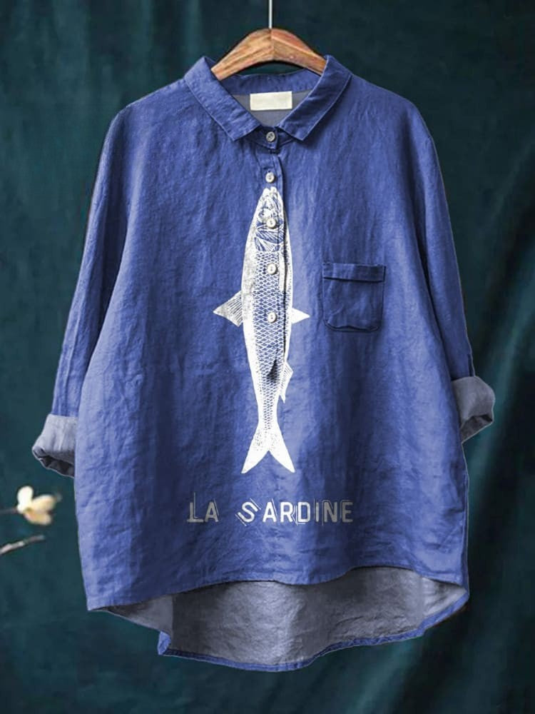 Sofia | Chemise ample à motif sardine pour femme