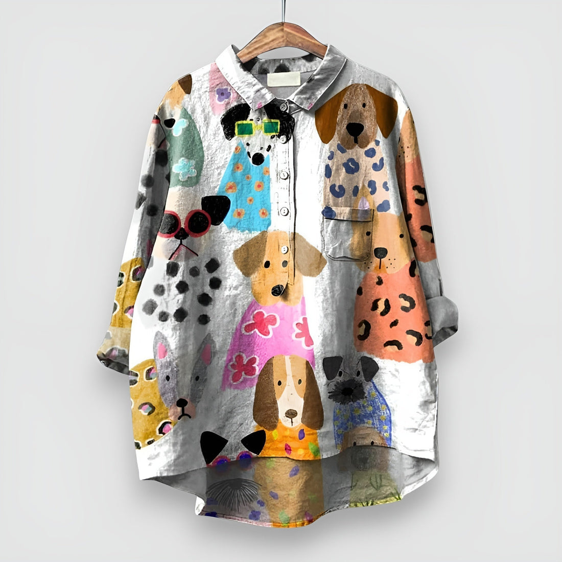 Rosa | Chemise à imprimé chiens pour femme