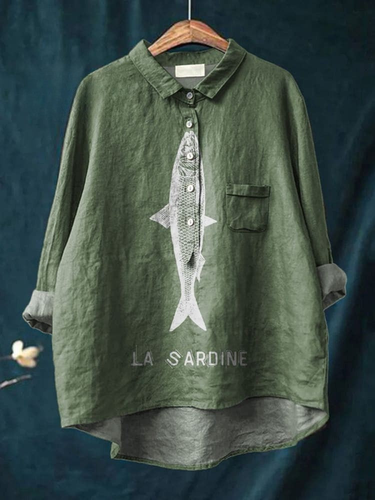 Sofia | Chemise ample à motif sardine pour femme