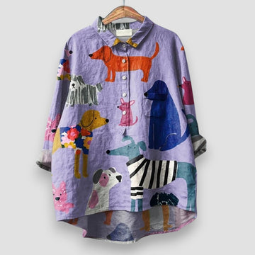 Rosa | Chemise à imprimé chiens pour femme