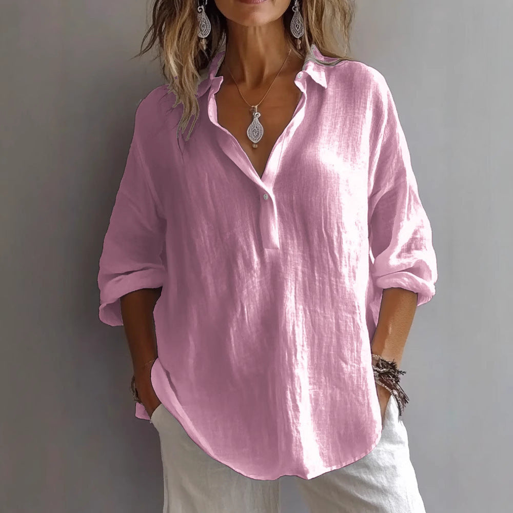 Gwen | Chemise décontractée à col ouvert et manches longues